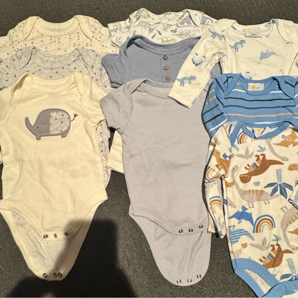 Baby boy clothes bundle Blue and Cream Kids One Piece Set 9pcs